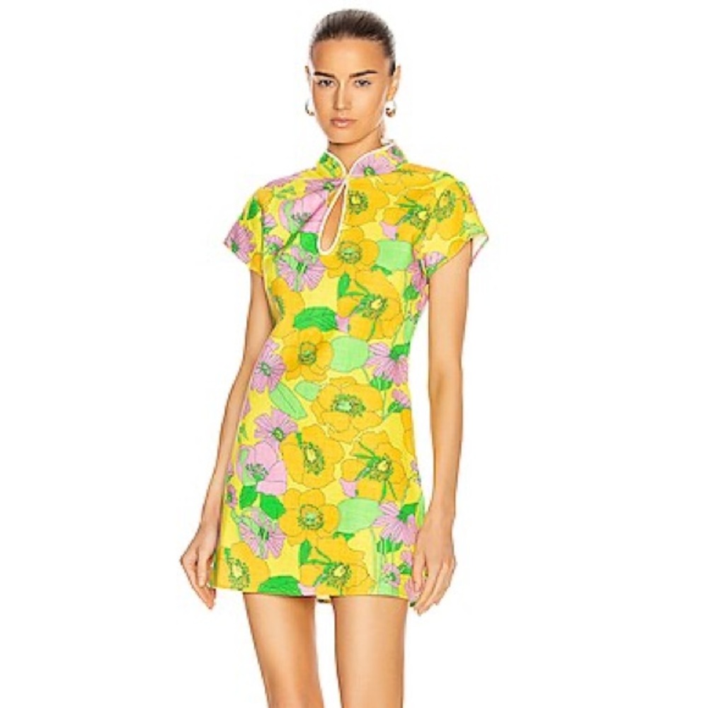 Rixo Lolita Dress in 60s Floral ☀️🍊🌸🍀 - Picture 14 of 14